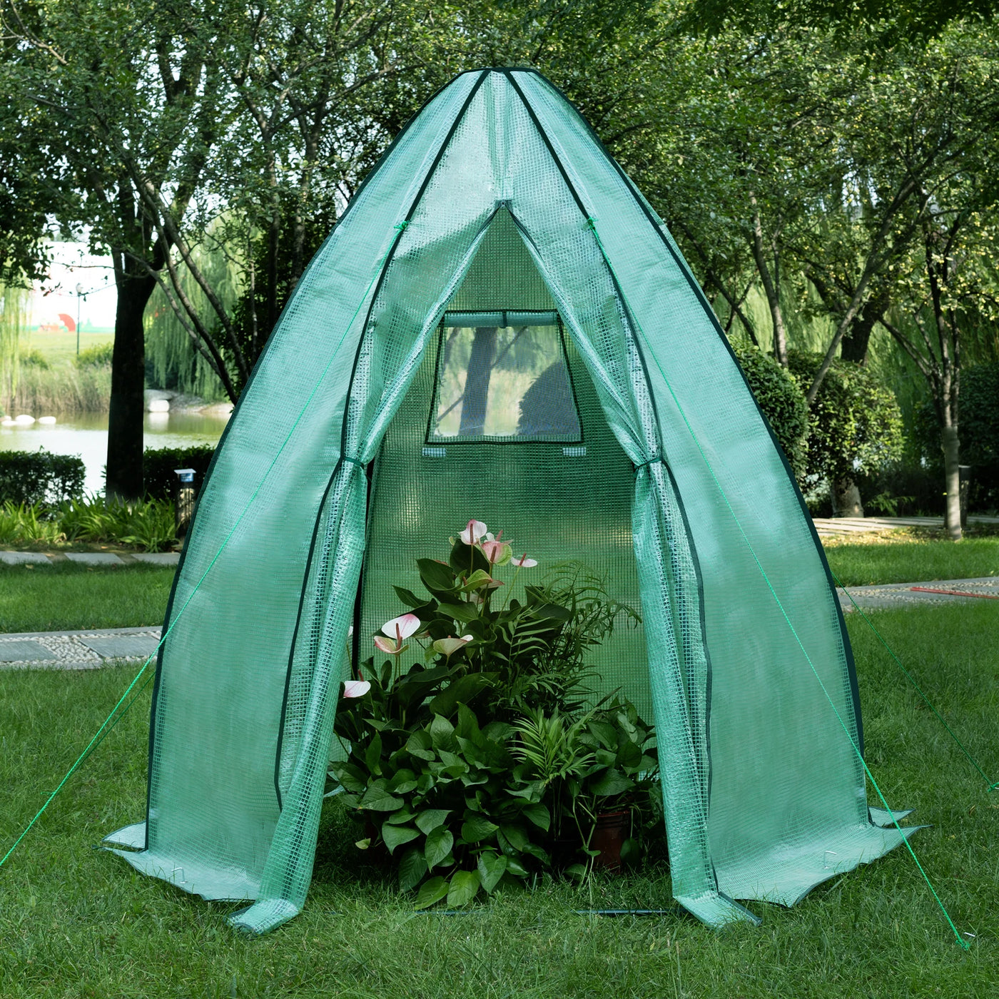 WOLTU Garden Greenhouse PE Semi-Transparent Tomato Winter Protection Tent for Plants Flower Weatherproof Multi-Purpose Outdoor