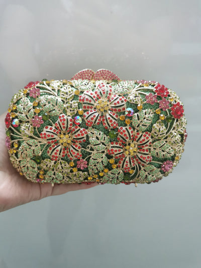 XIYUAN Women Blue Crystal Evening Bags Clutch