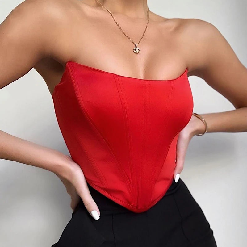 Sleeveless Off Shoulder Fashion Sexy Corset Crop