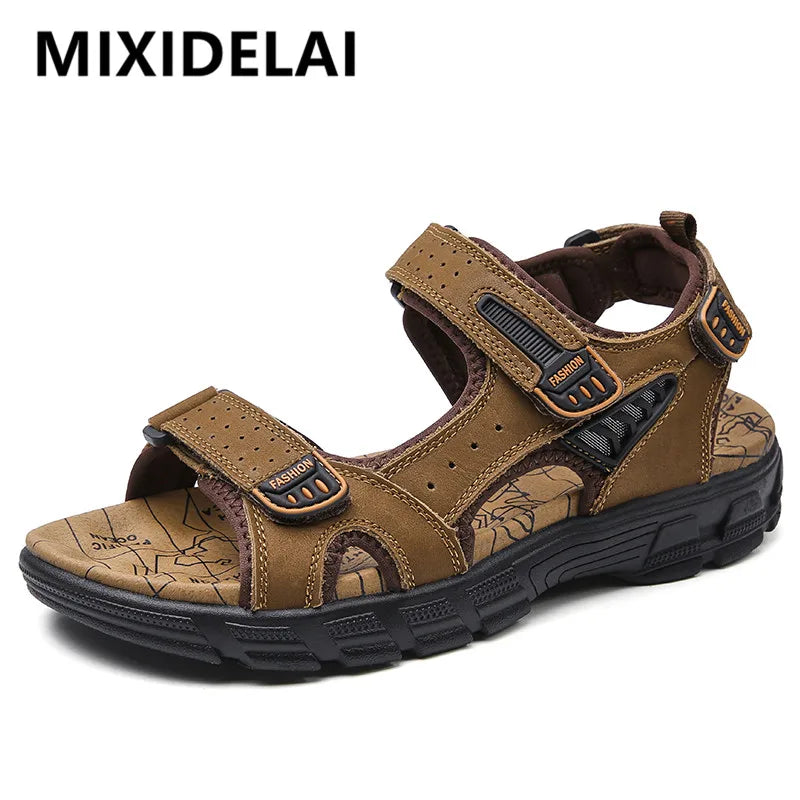 Brand Classic Mens Sandals Summer Genuine Leather