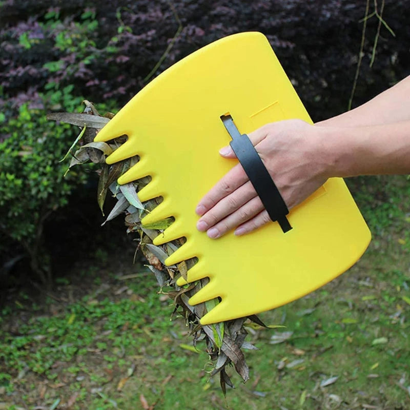 Yellow Garden Yard Leaf Scoops Leaf Grabbers