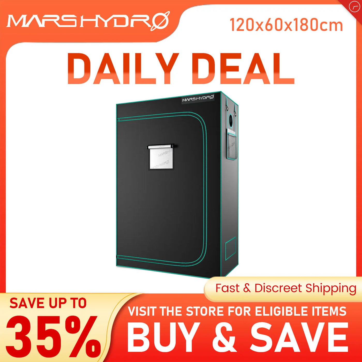 1680D Mars Hydro 120X60X180cm Indoor LED Grow Tent Indoor Growing  System Non-toxic plant room Indoor garden Water-proof hut