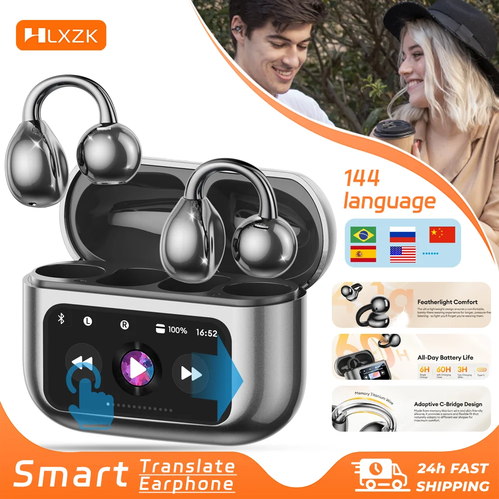 Wireless Ear Clip Earphones with Touch Screen
