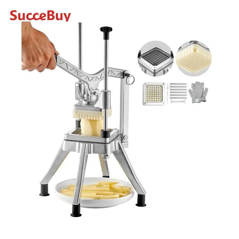 SucceBuy Commercial Vegetable Fruit Heavy Duty Professional Food Dicer Kattex French Fry Cutter Onion Slicer Stainless Steel