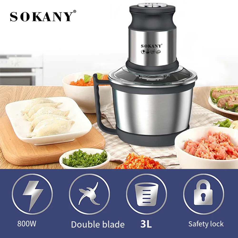 3L Electric Meat Grinder Stainless Steel Food
