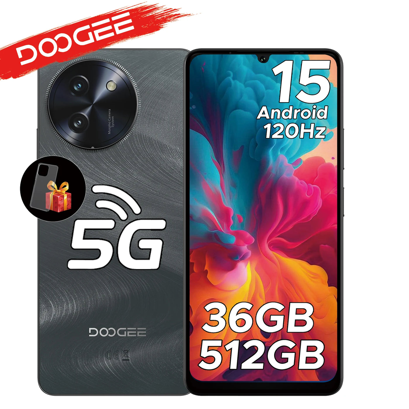 Doogee Note59 Pro+ 5g Smartphone Android 15 6.75" 120Hz Mobile Phone 12Gb Ram 512Gb Rom 6250Mah Battery Global Version Nfc Phone