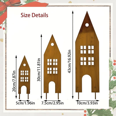3pcs Rustic Metal Silhouette Garden Stakes Freestanding