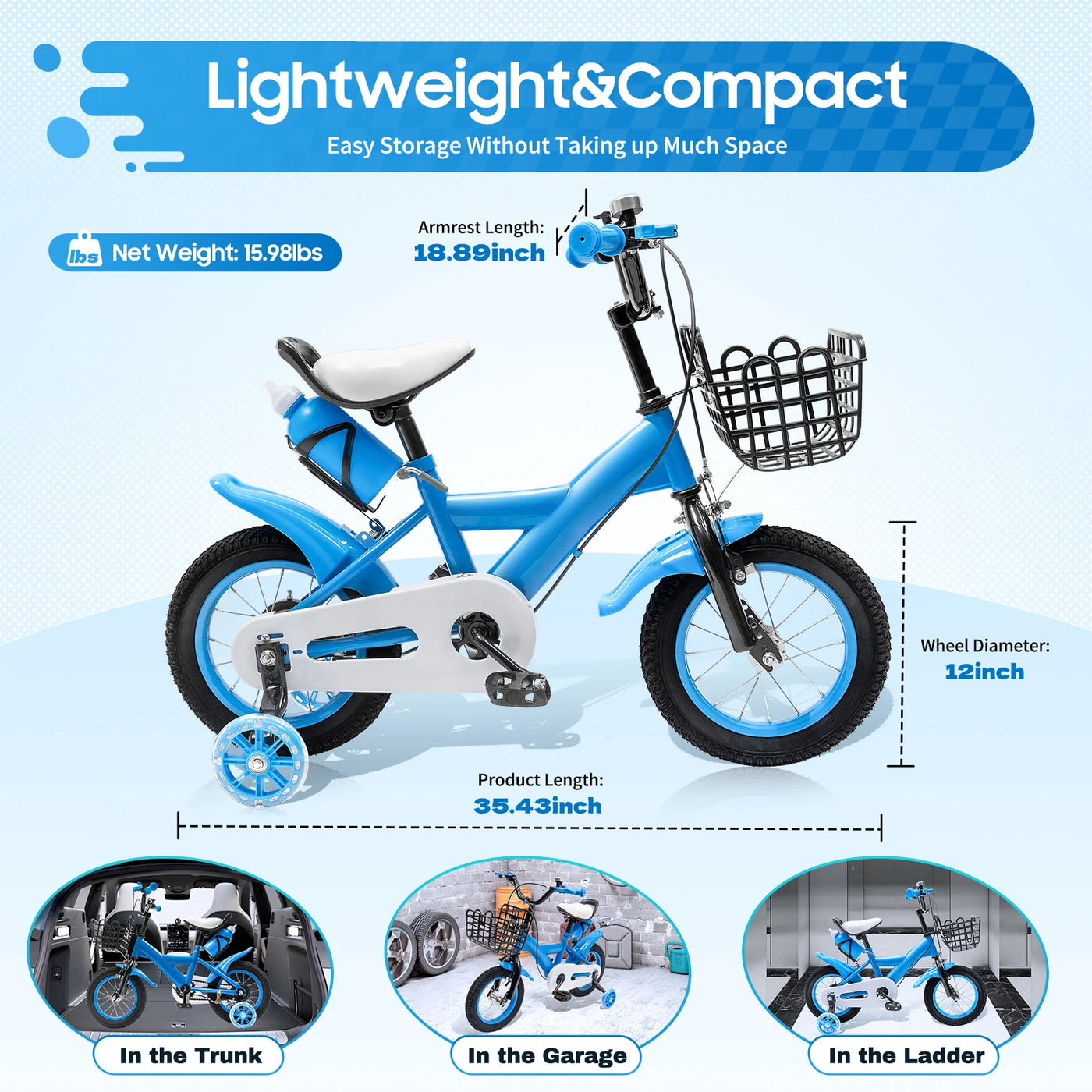 Children's Bicycles for Boys Aged 2-4Years Old Children Girls Children's Bicycles 33.46-42.52 Inches Height