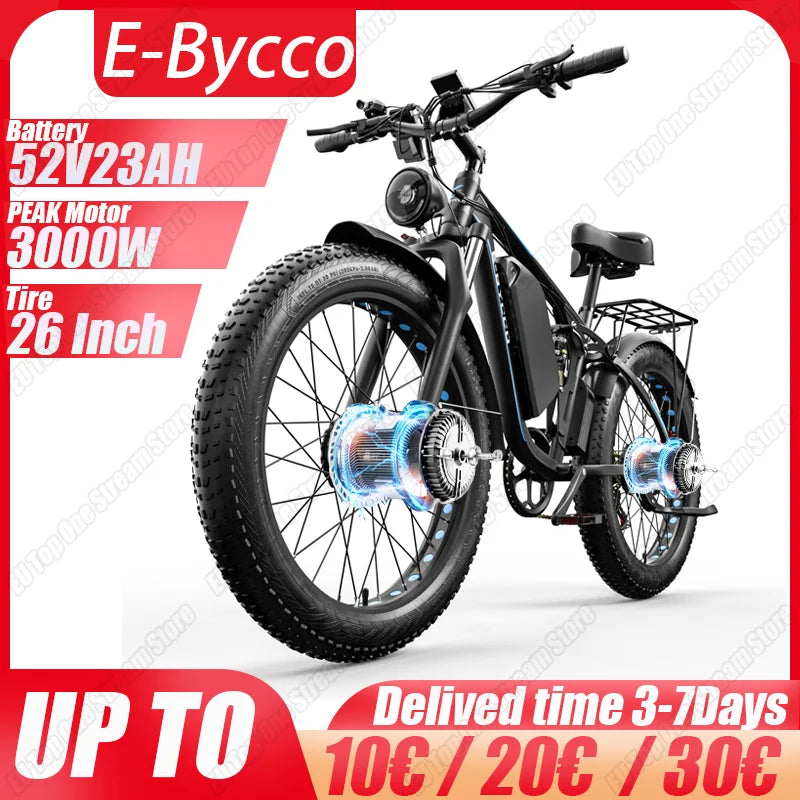 EB7 Electric Bicycle 3000W Powerful Dual Motor