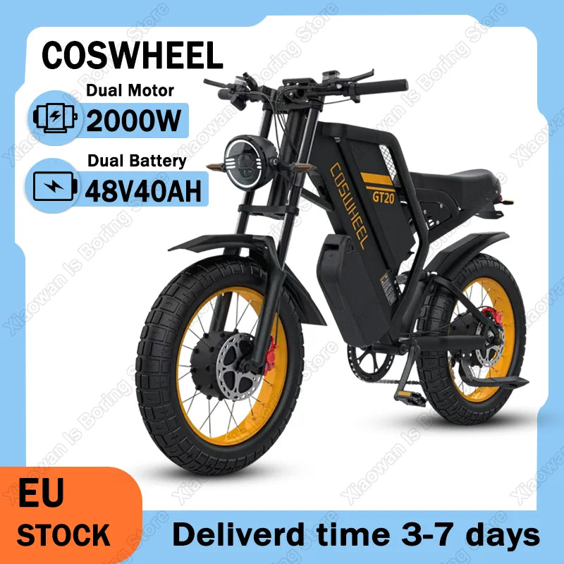 Electric Bicycle 2000W Dual Motor 48V40AH Dual