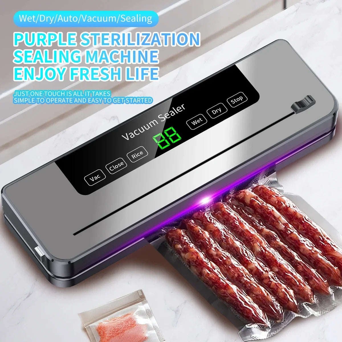 Electric Vacuum Sealer Dry Wet Food Sealed