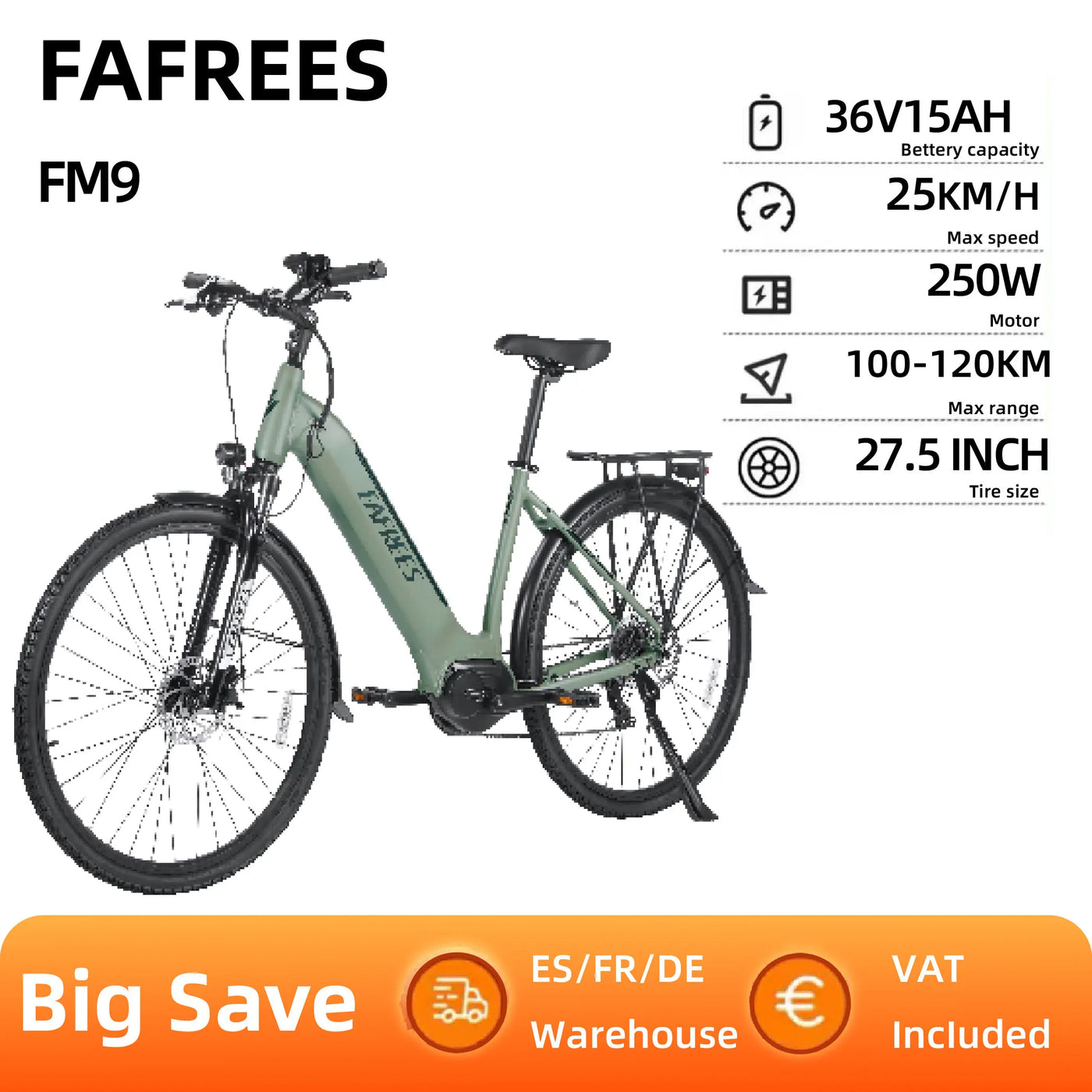 FAFREES FM9 Adults Electric Bicycle 700C 45C