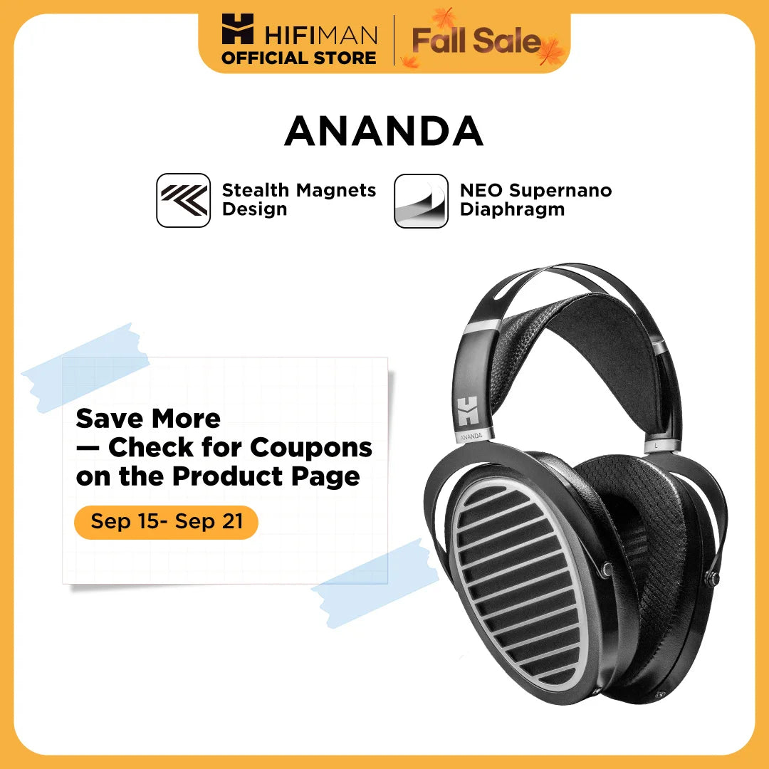 HIFIMAN Ananda Stealth Magnet Open-Back Over-Ear Full-Size Planar Magnetic Hi-Fi Headphones