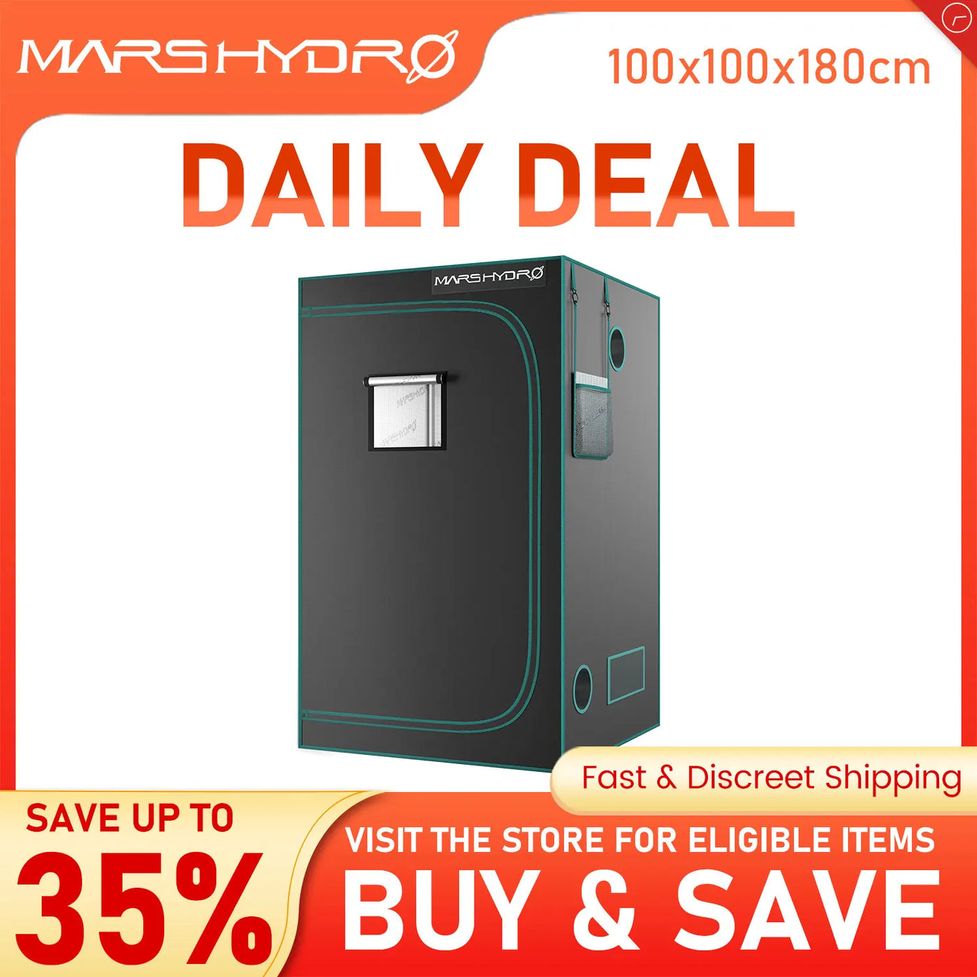 Marshydro 100x100x180cm Grow Tent 1680D Indoor Garden Hydroponic System Plant Led Green House  3'3''x3'3''x5'11'' Growing Tents