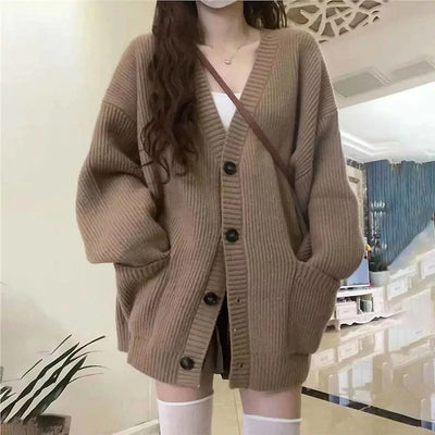 Autumn Winter Women Cardigan Sweater Coats Fashion