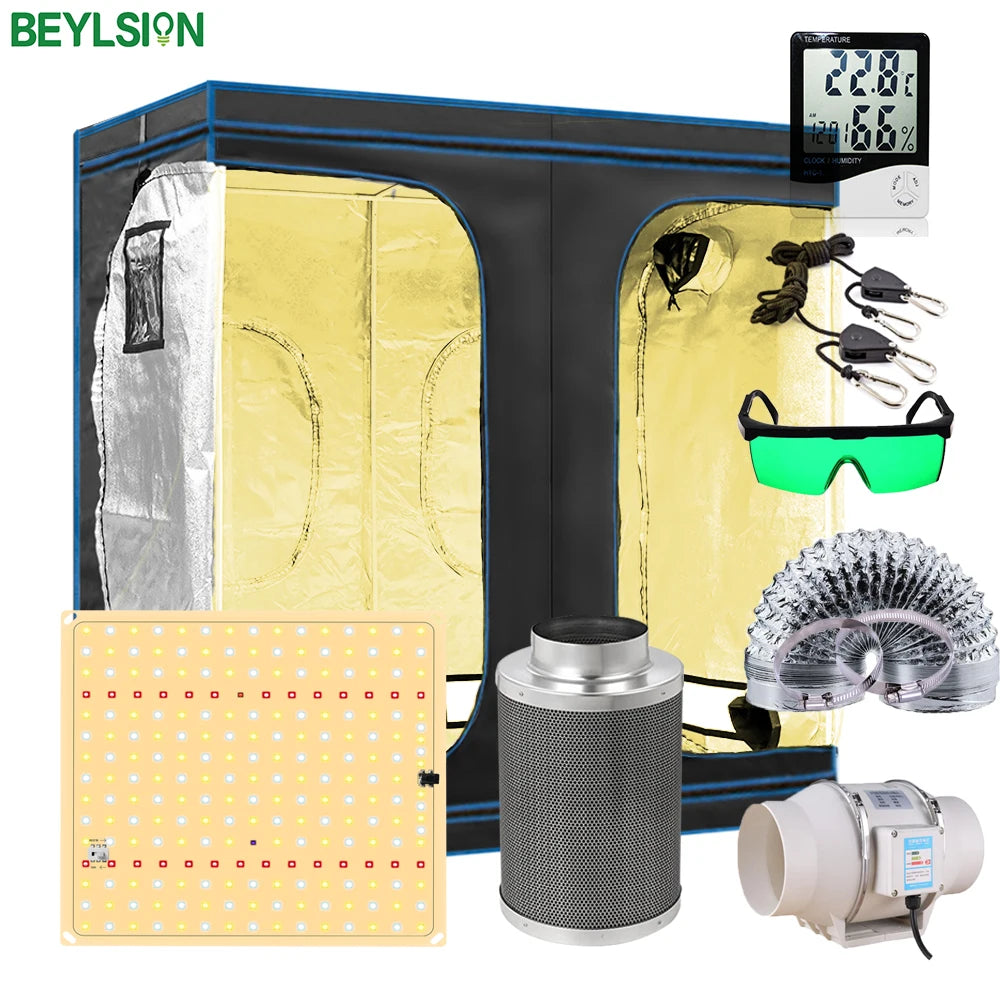 New Indoor Hydroponic Growing Set Growbox Tent Complete Kit LED Grow Light Carbon Filter For Greenhouse