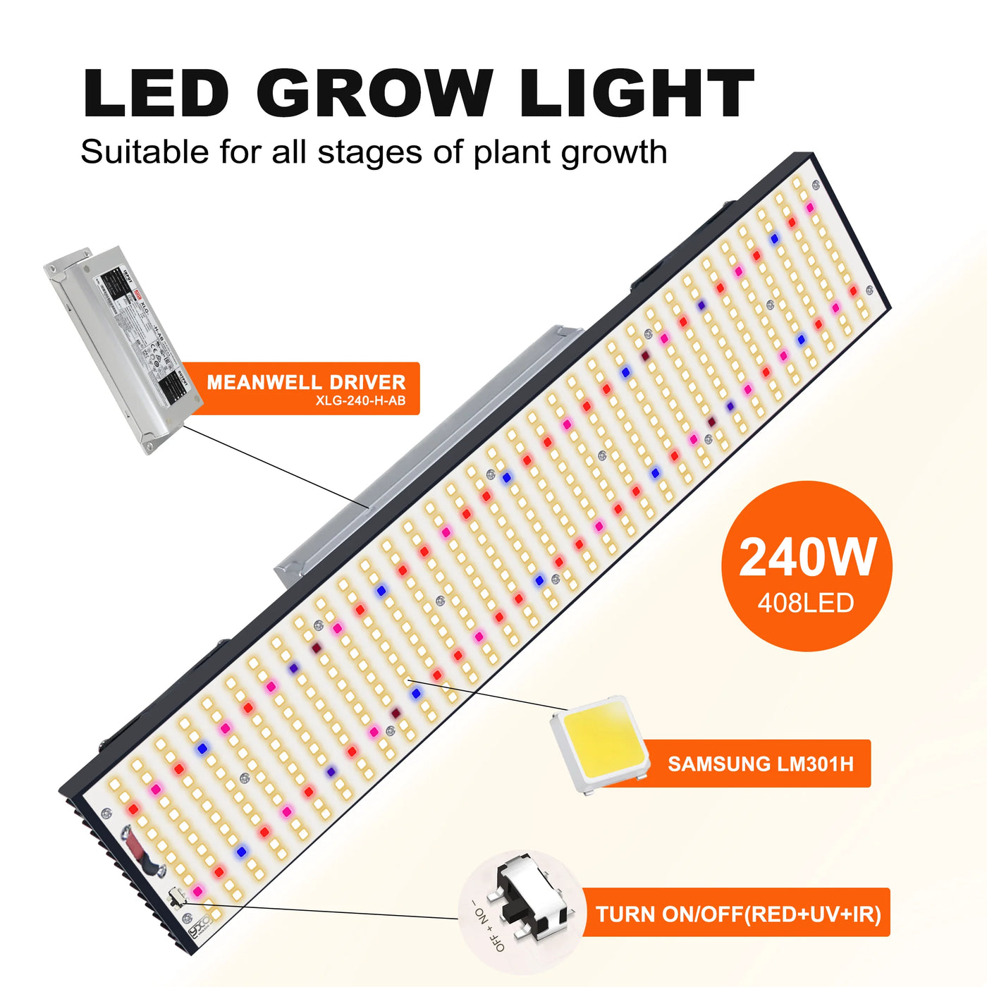 Hot sales LM301H LED Grow Light Full