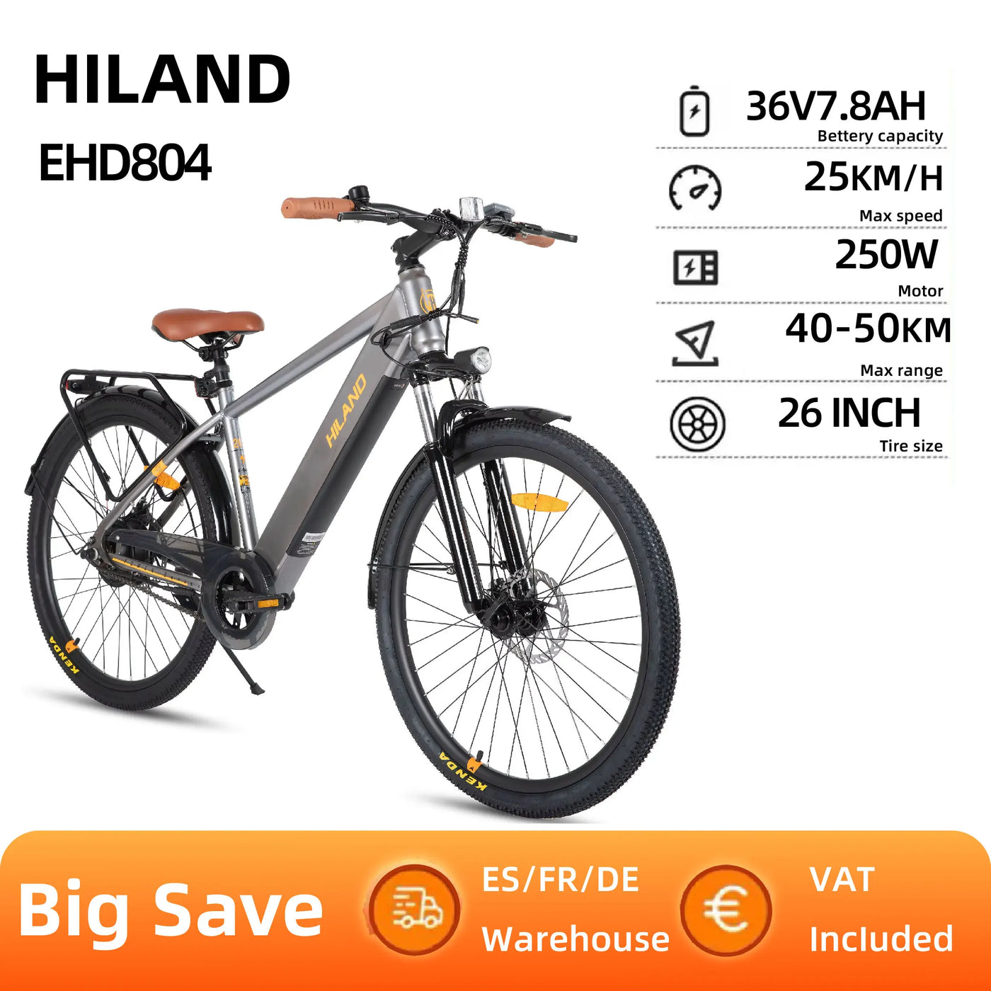 HILAND EHD804 Adult Electric Bicycle 250W 26