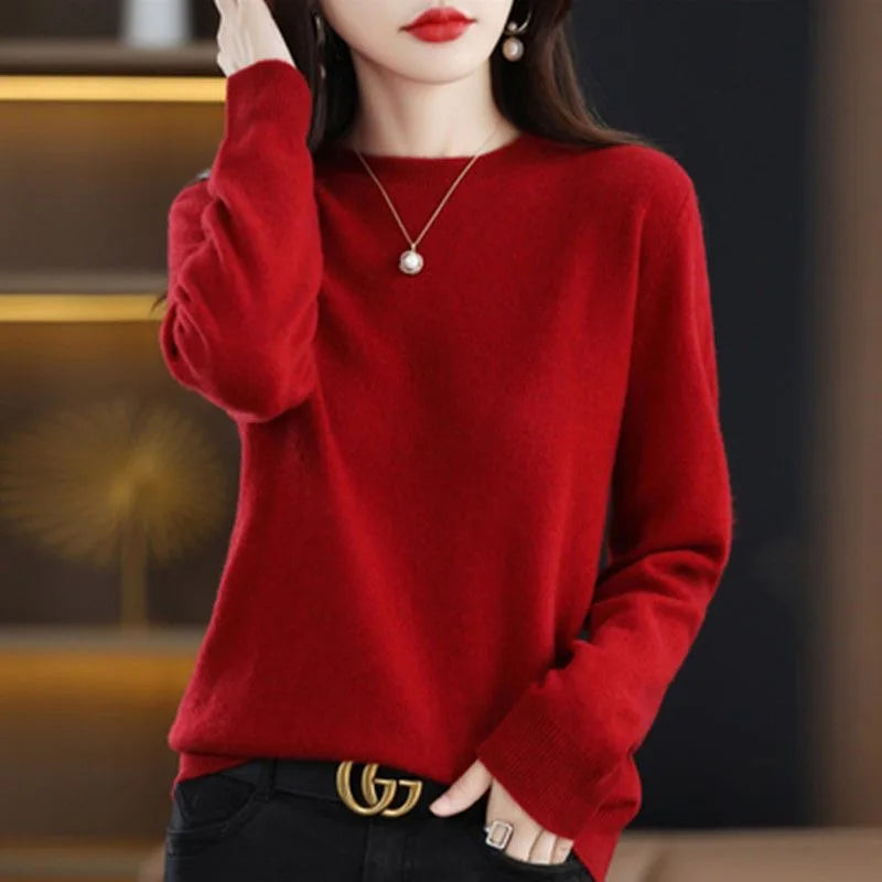 Women Sweater O-neck Autumn Winter Basic Pullover