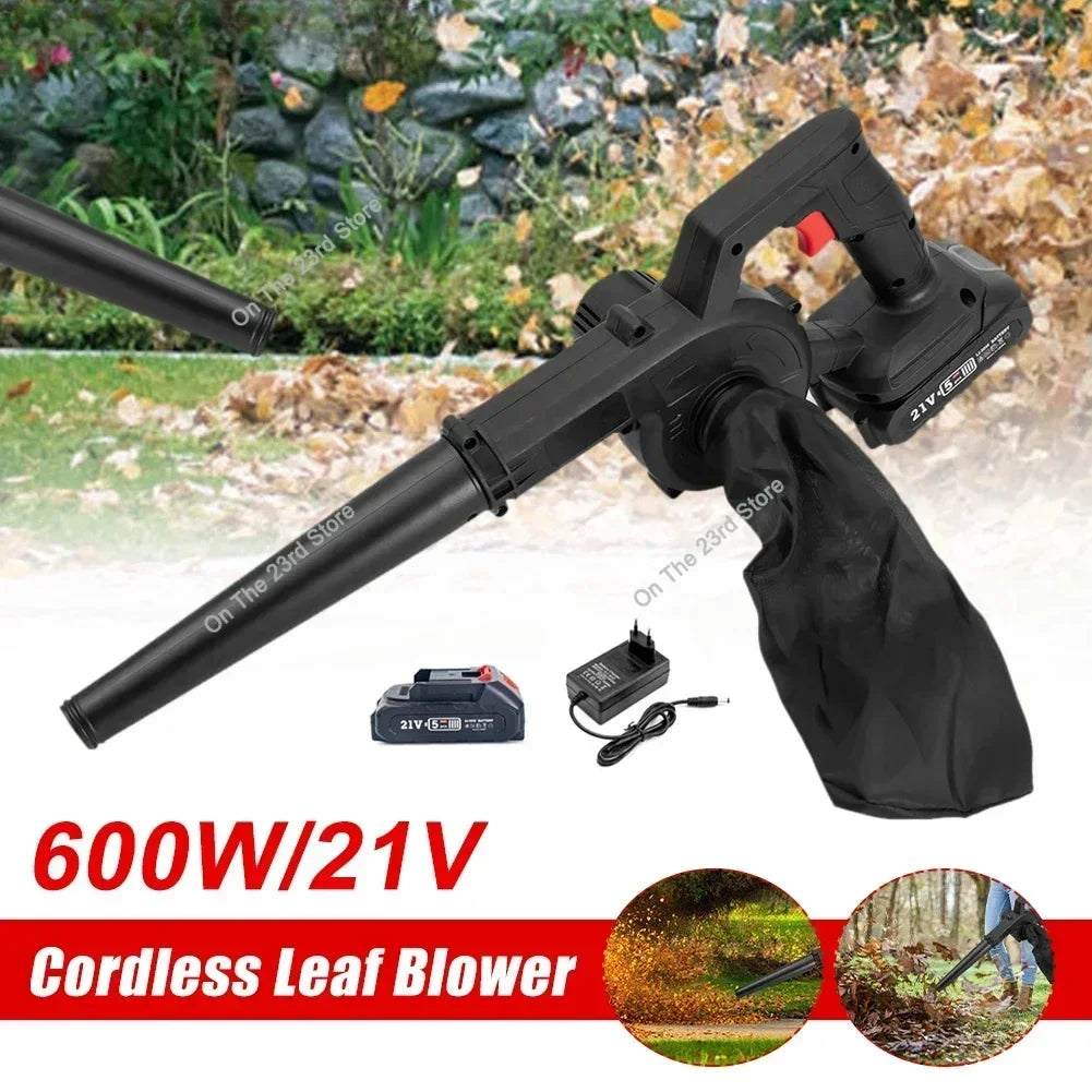 Cordless Leaf Blower 21V Battery High Power Rechargeable Vacuum Cleaner Air Blowing Adjustable Speed Garden Lawn Dust Cleaner