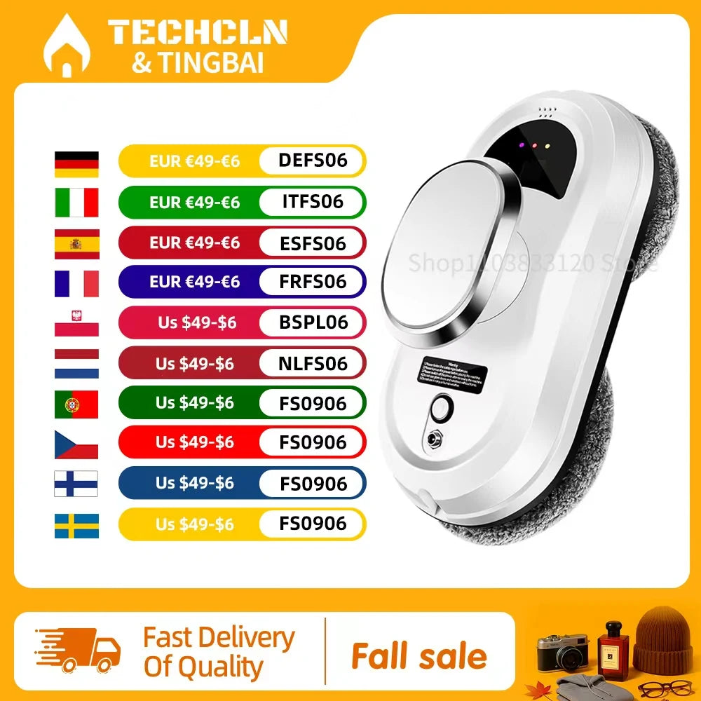 TECHCLN Intelligent Vacuum Fenster Cleaning Robot 5600PA