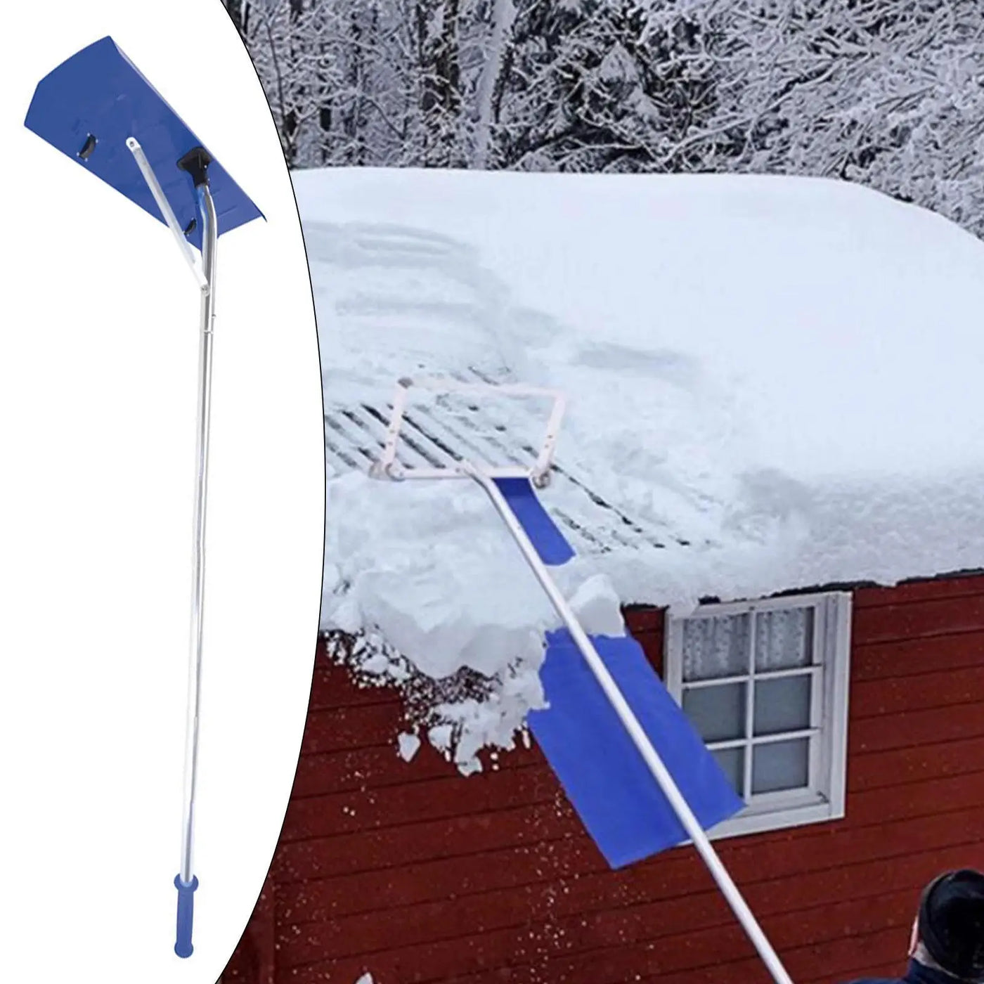 Roof Rake Snow Rake Extendable Handle Removable
