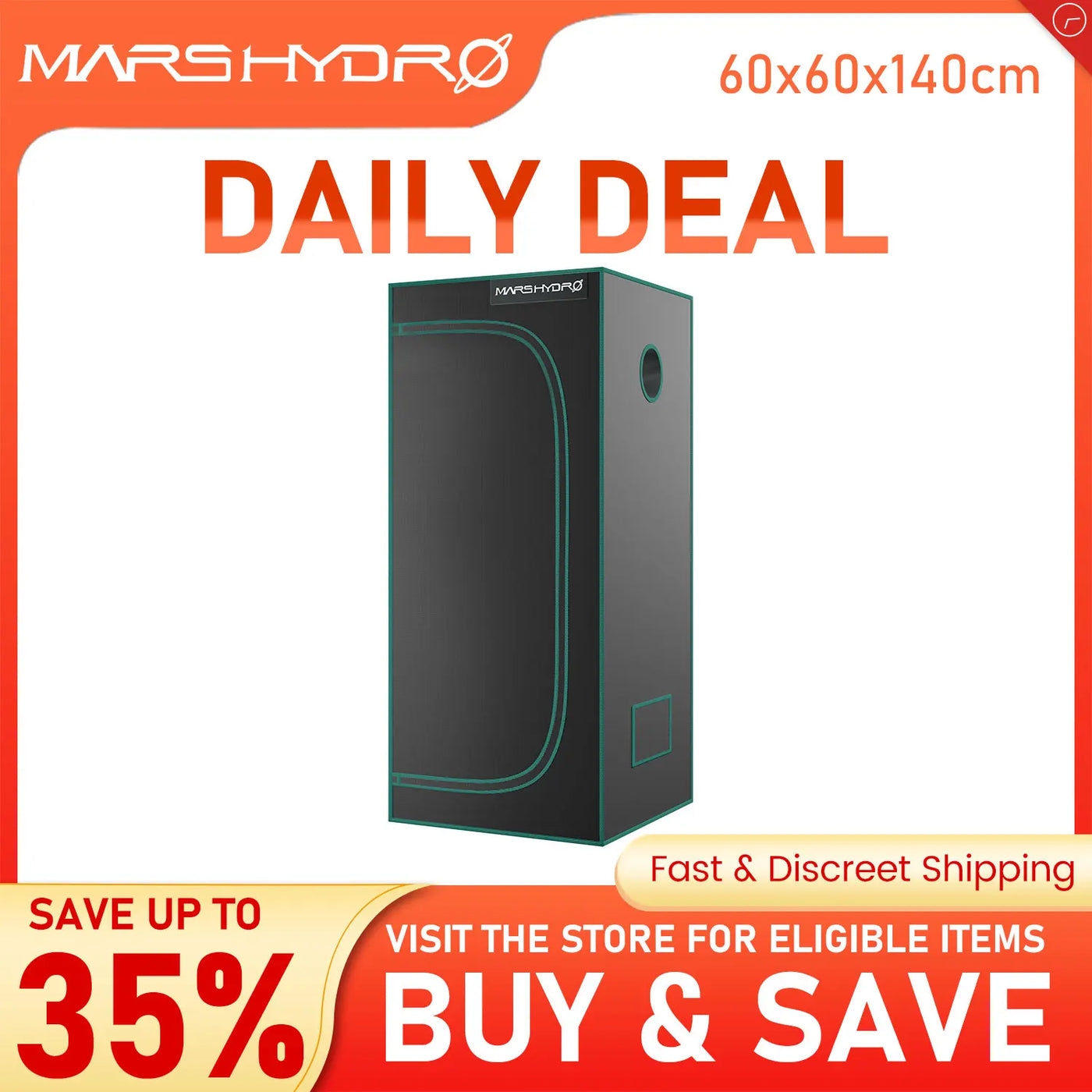 Grow Tent Mars Hydro 60x60x140cm Indoor Box 1680D Hydroponics garden Water-proof hut Diamond Reflective Mylar grow room