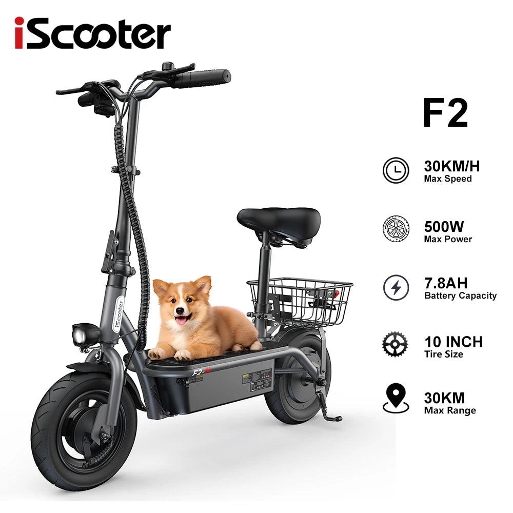 iScooter F2 Foldable Adult Electric Scooter with