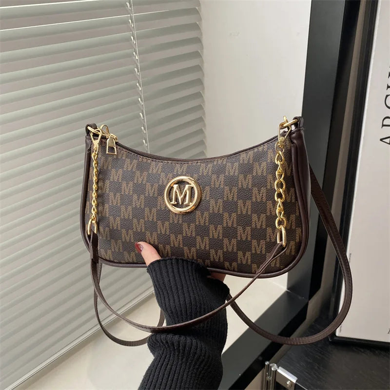 Vintage Style Handbag Crossbody Bag Gold Letter