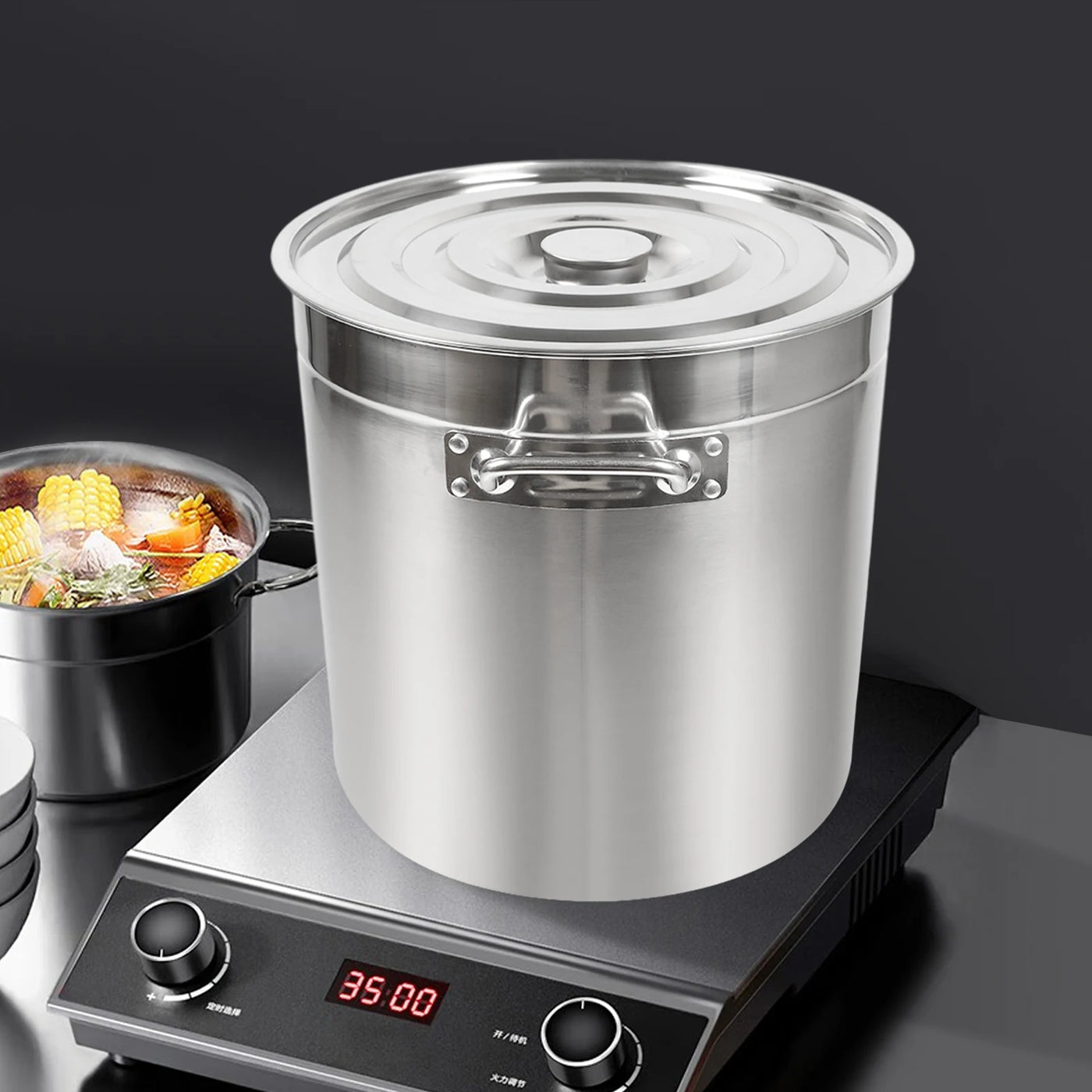 50L 201 Stainless Steel Soup Pot with