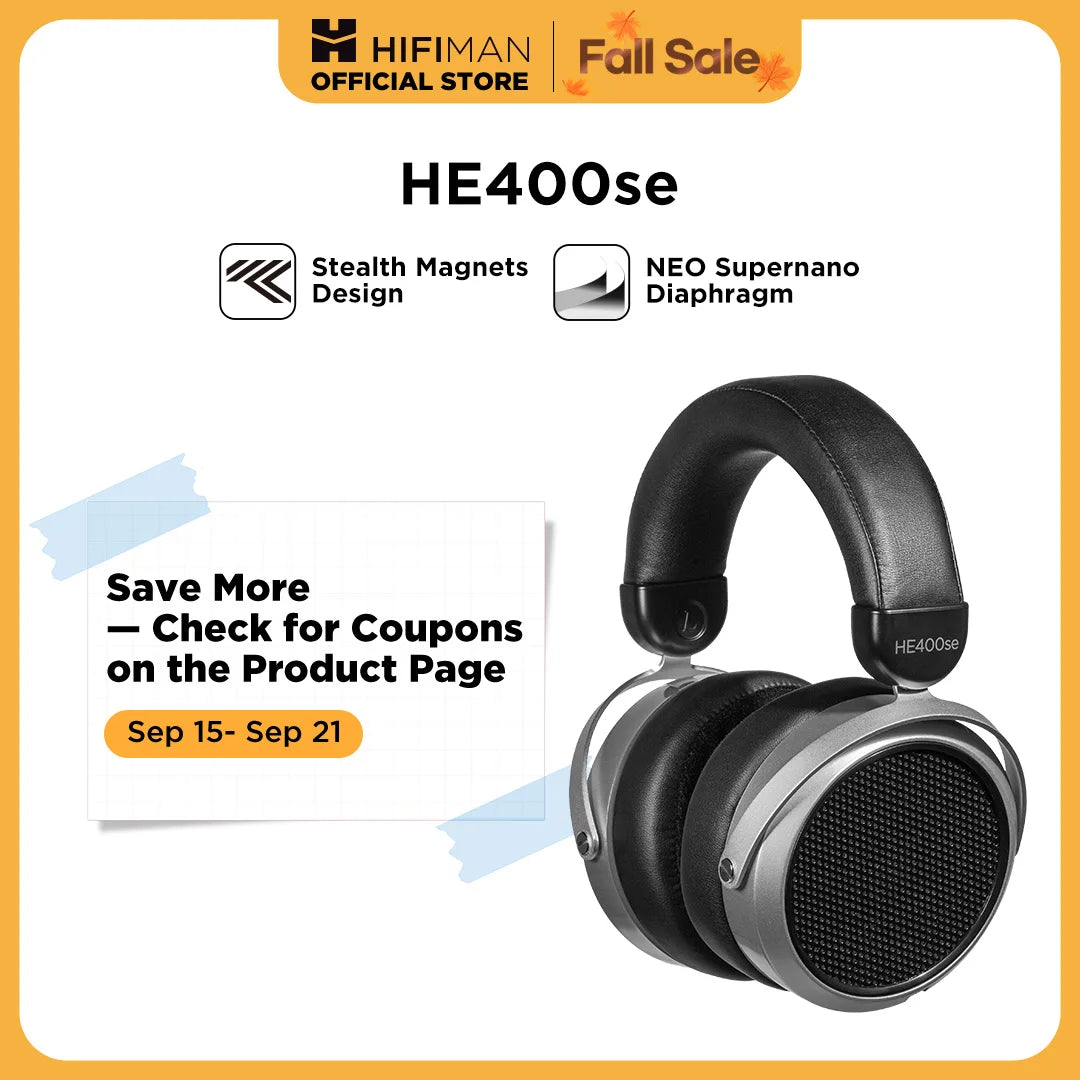 HIFIMAN HE400SE Stealth Magnets Over-Ear Open-Back Full-Size Planar Magnetic Wired Headphones