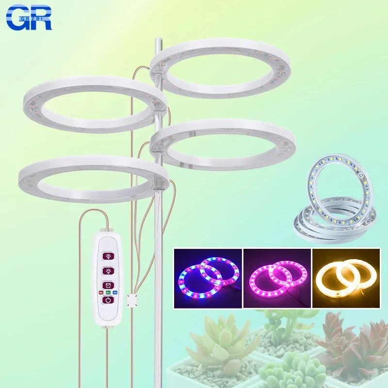 LED Ring Grow Lights Indoor Plants Full
