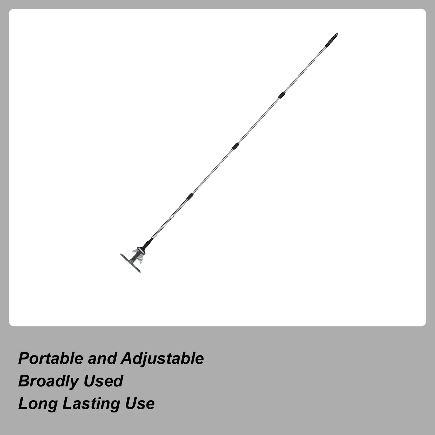 Lawn Rake 15-Tines Telescopic Weeding Rake Ergonomic