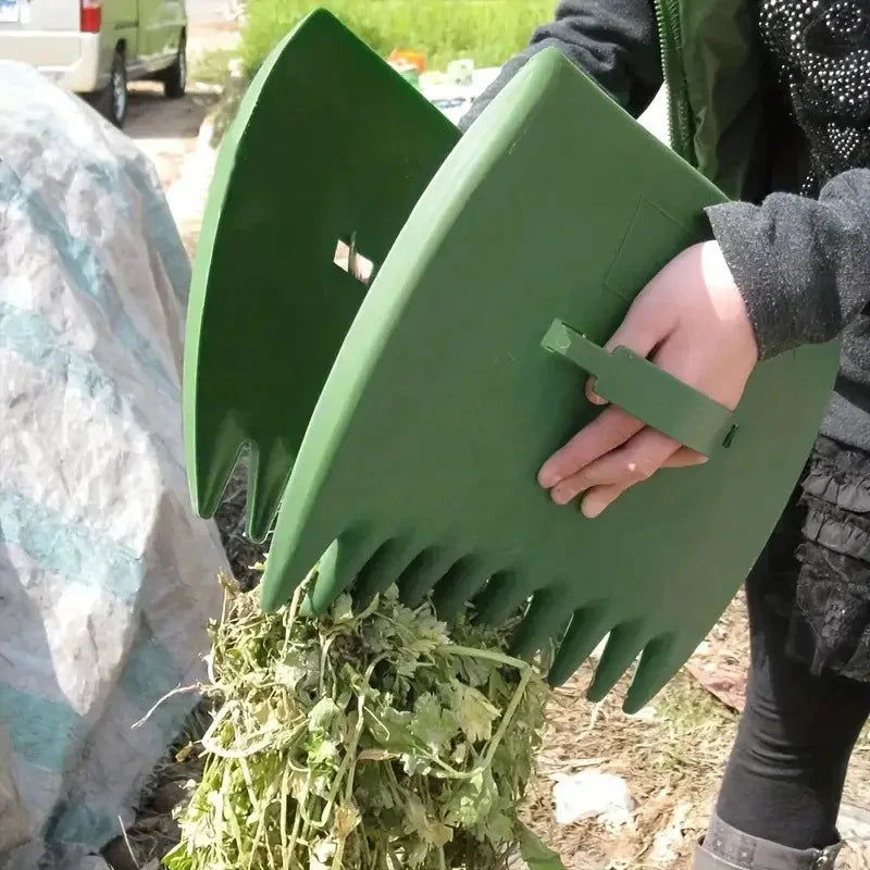 1 Pair Hand Leaf Collection Rake Lawn