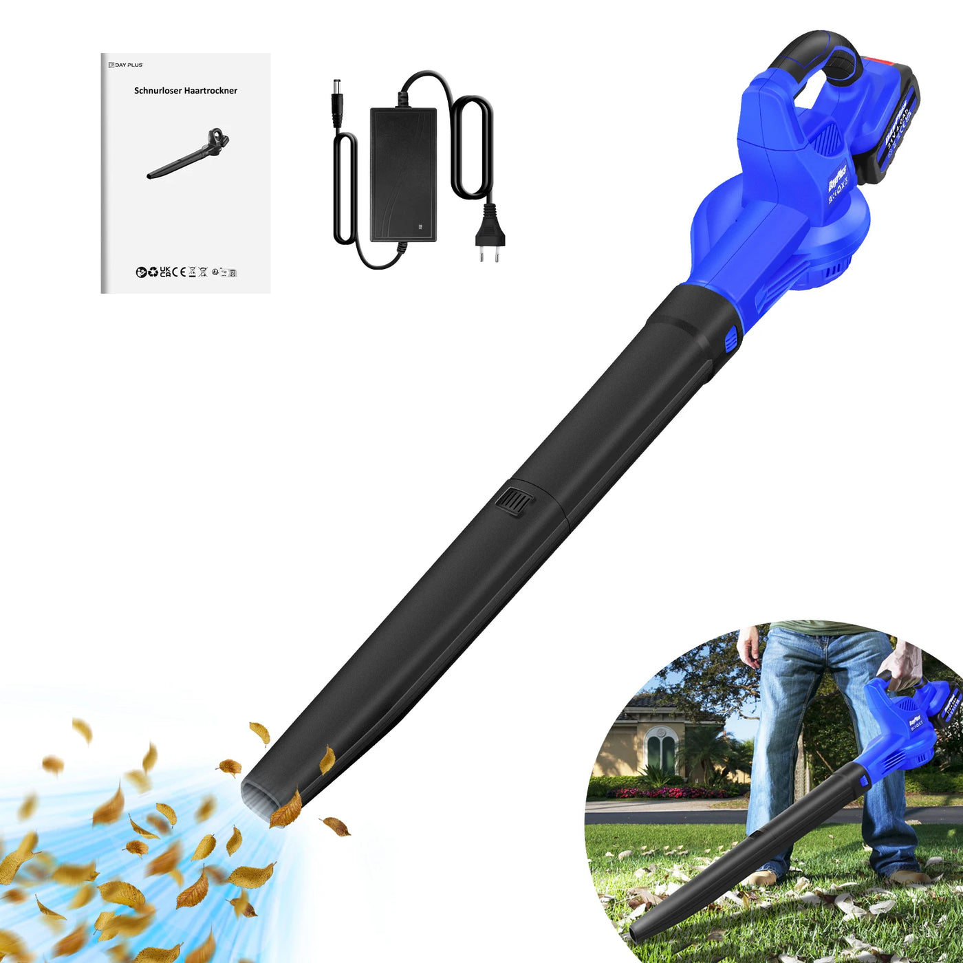 Kabellos Leaf Blower Vacuum Shredder 300W Garden