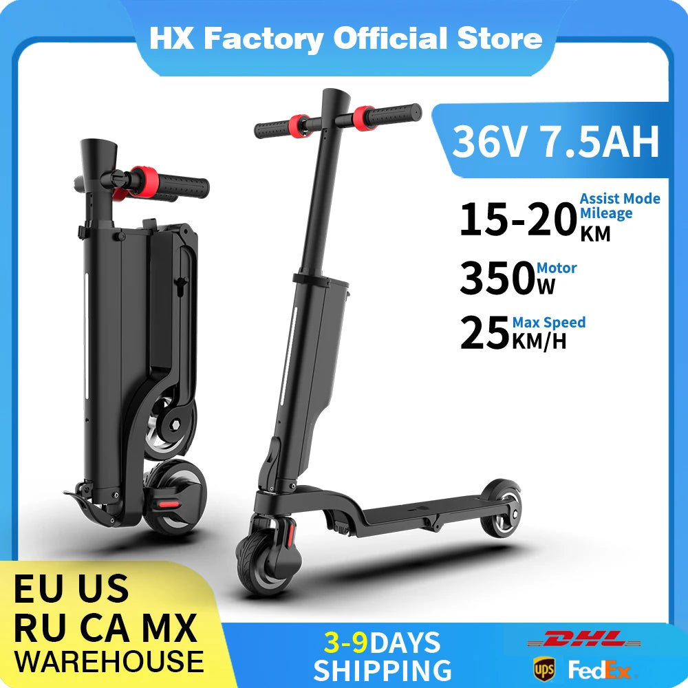 HX Electric scooter Foldable 7.5A 350W 25KM/H electric scooters 36V EScooters 5.5 Inch E Scooter For Adults