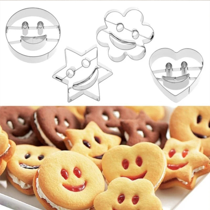 4Pcs Set Baking Mold Stainless Steel Smile