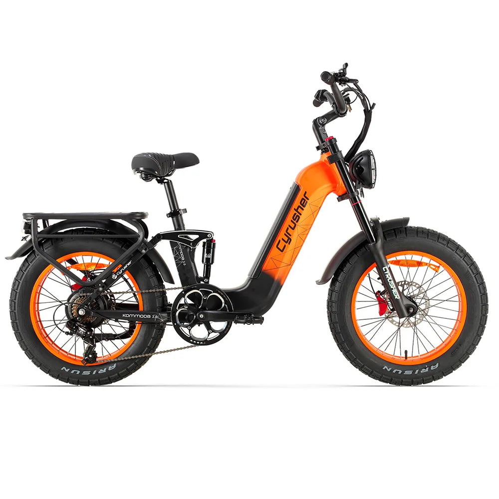 Cyrusher Kommoda 3.0 Adult Electric Bike 250W Motor All-Terrain Ebike 48V20Ah Battery E-Bike 20 Inch Fat Tire Electric Bicycle