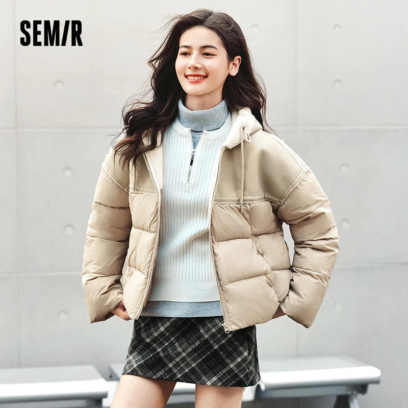 Semir Cotton Jacket Women Patchwork Loose Cotton