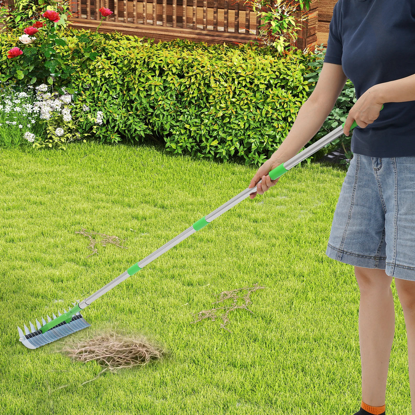 Lawn Thatching Rake for Dead Grass Removal