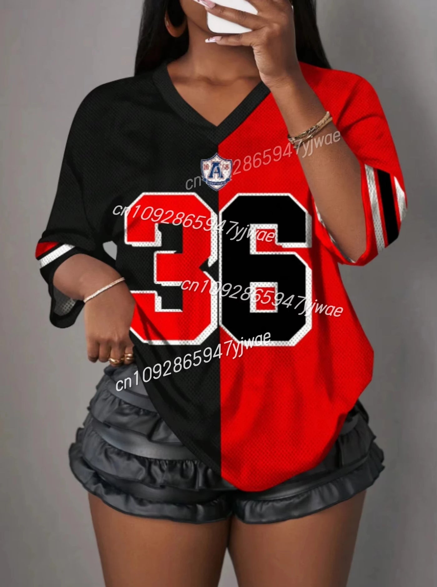 2025 Color block Number 36 T Shirt