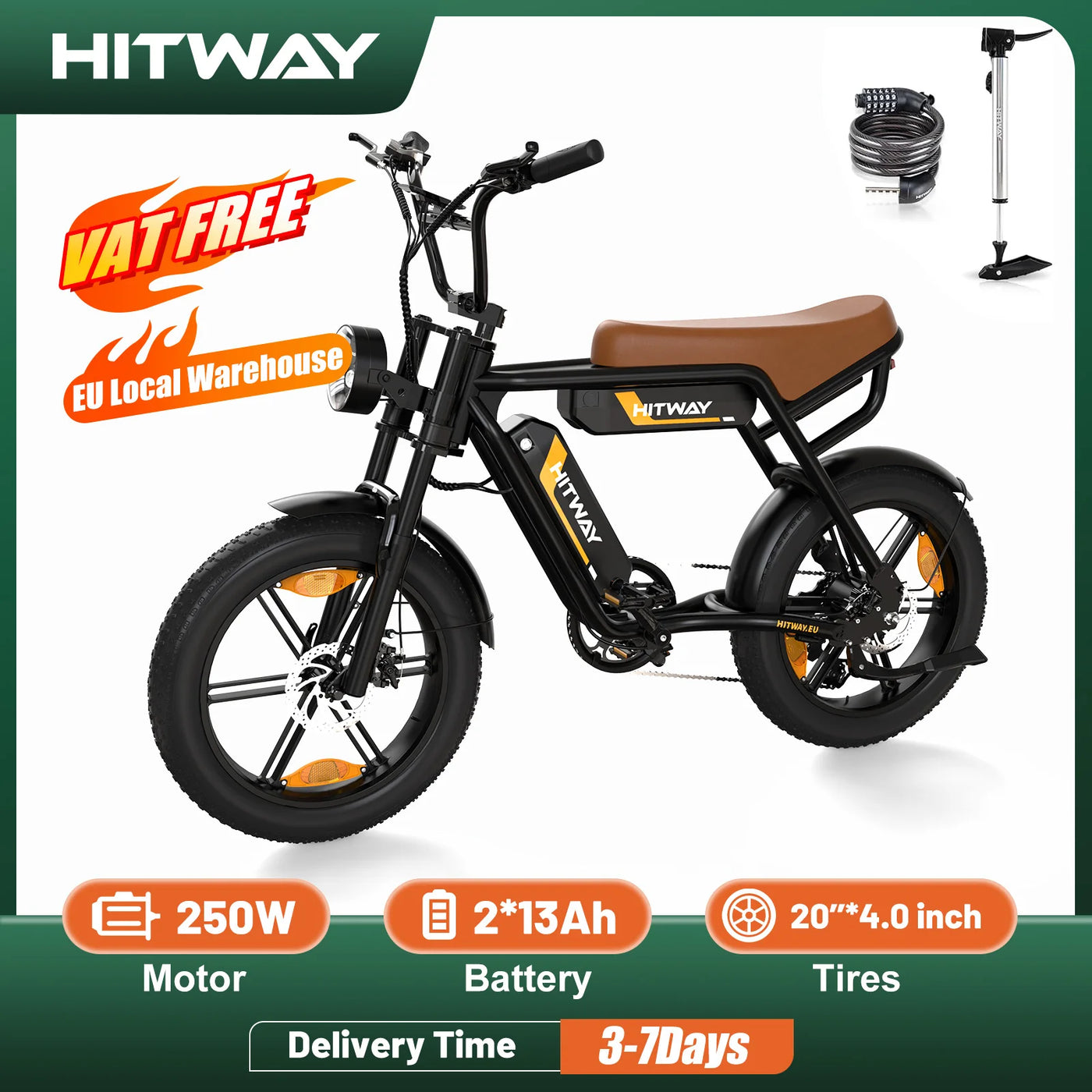 HITWAY Electric Bicycle 20 4 0 inch