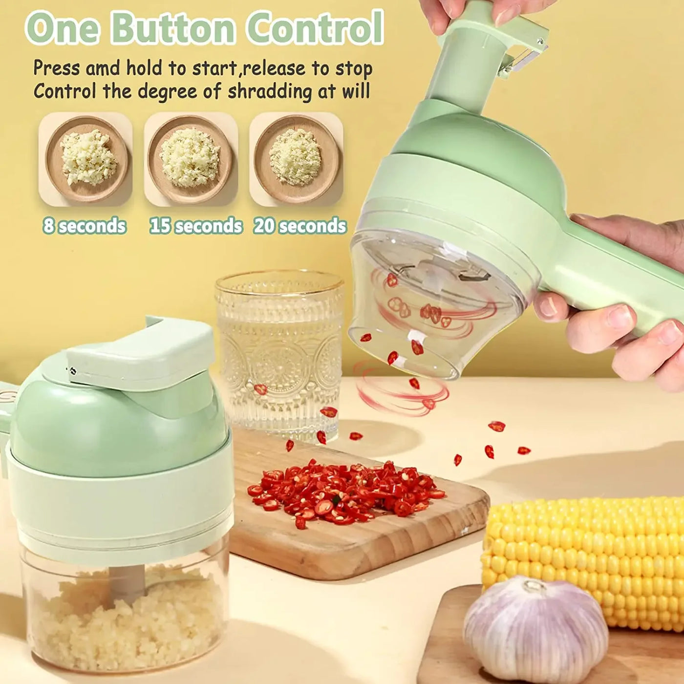 4In1 Electric Vegetable Cutter Set Handstaubsauger Wireless