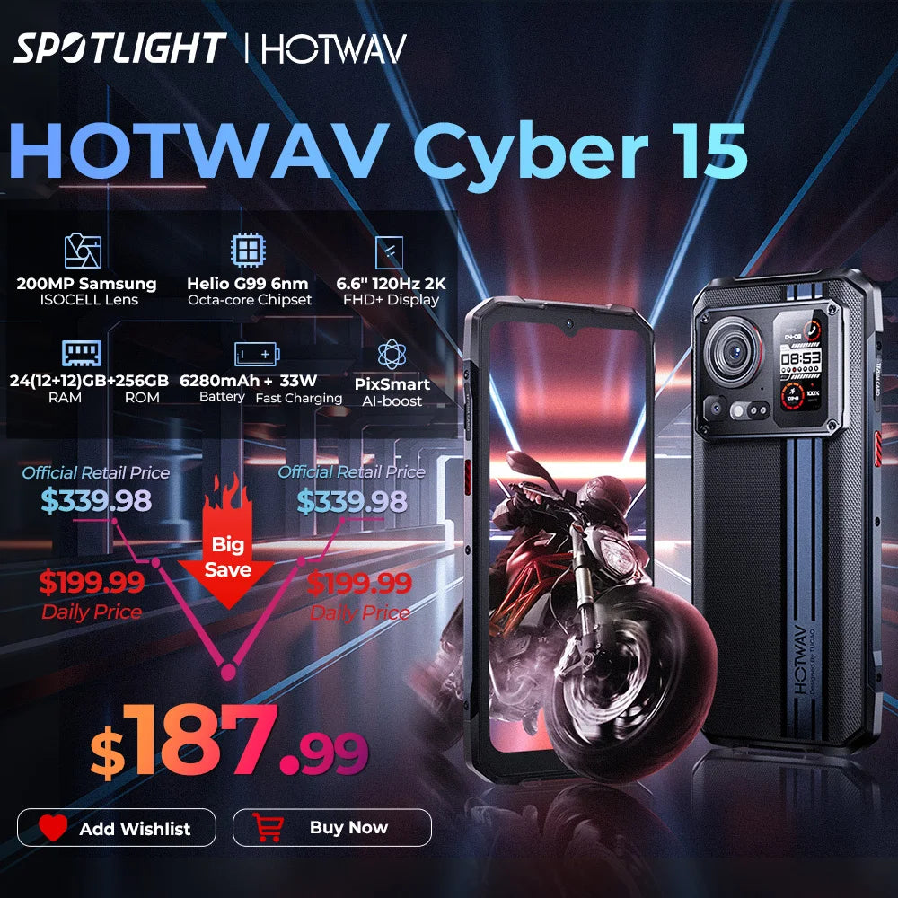 HOTWAV Cyber 15 Rugged Smartphones G99 Gaming