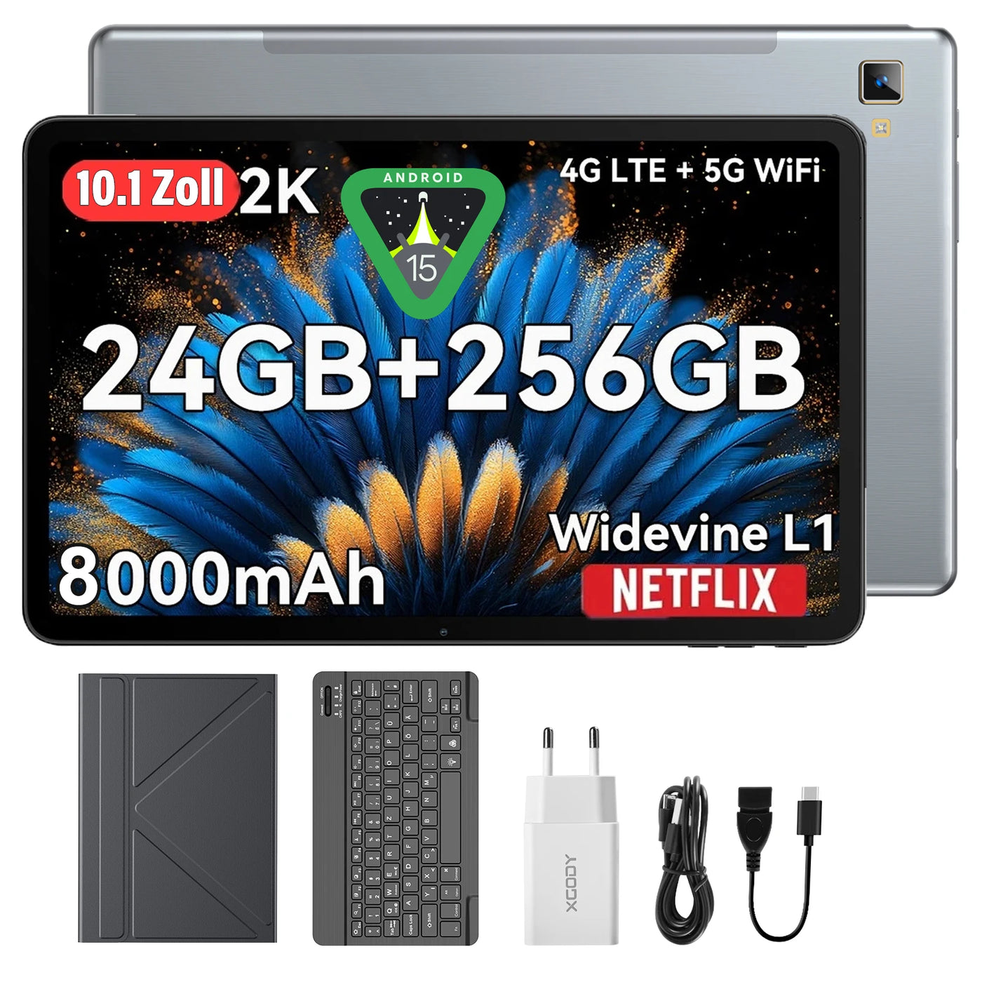 XGODY Newest P60 Pro Tablet Android 15