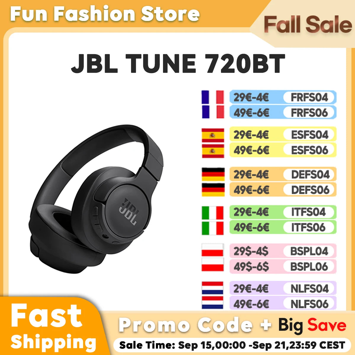 JBL TUNE 720BT Wireless Headphones Over-Ear Bluetooth Headset JBL Pure Bass Sound