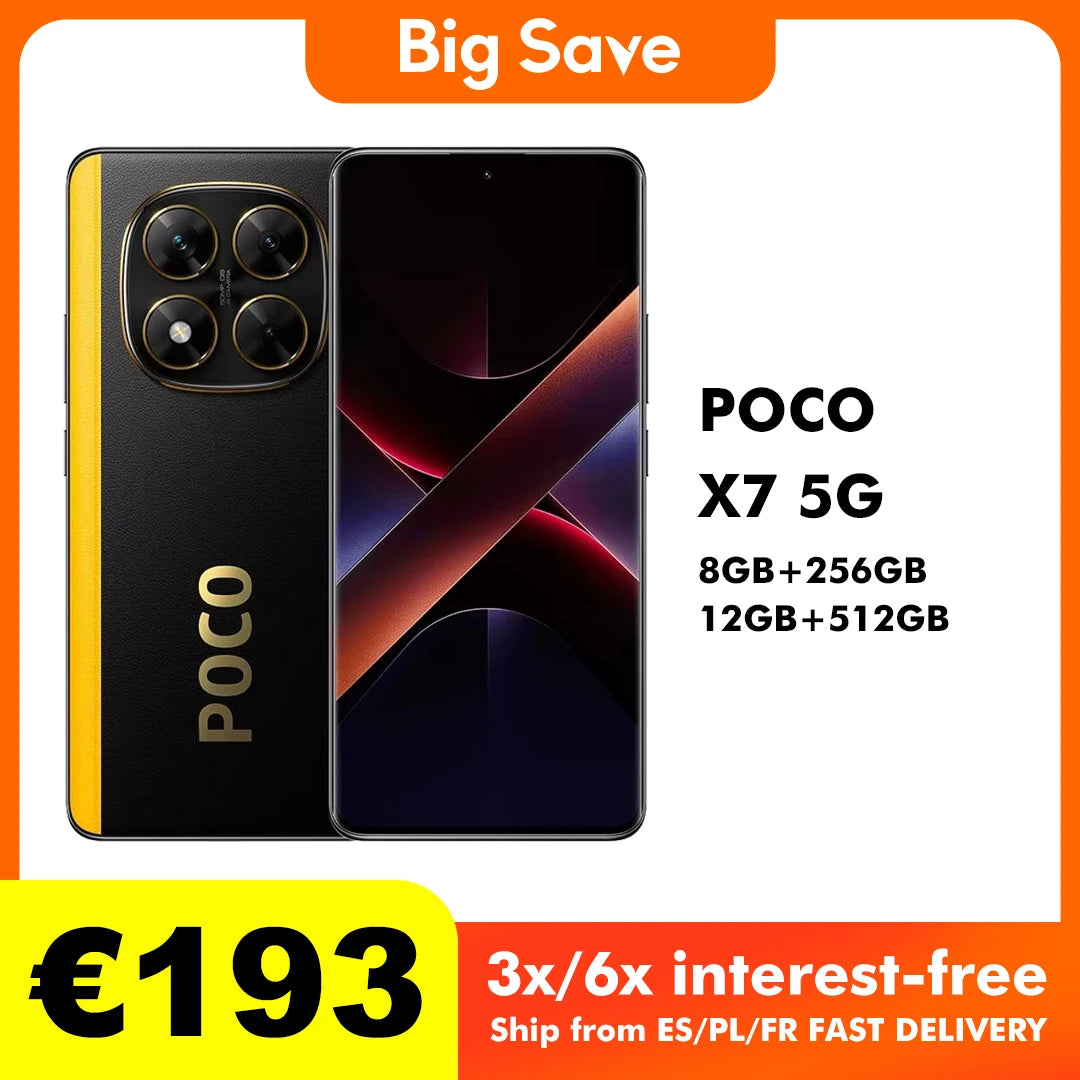 Poco X7 Global Version Smartphone Dimensity 7300-Ultra 6.67'' 1.5K Amoled Curved Display 45W Turbo Charging Nfc