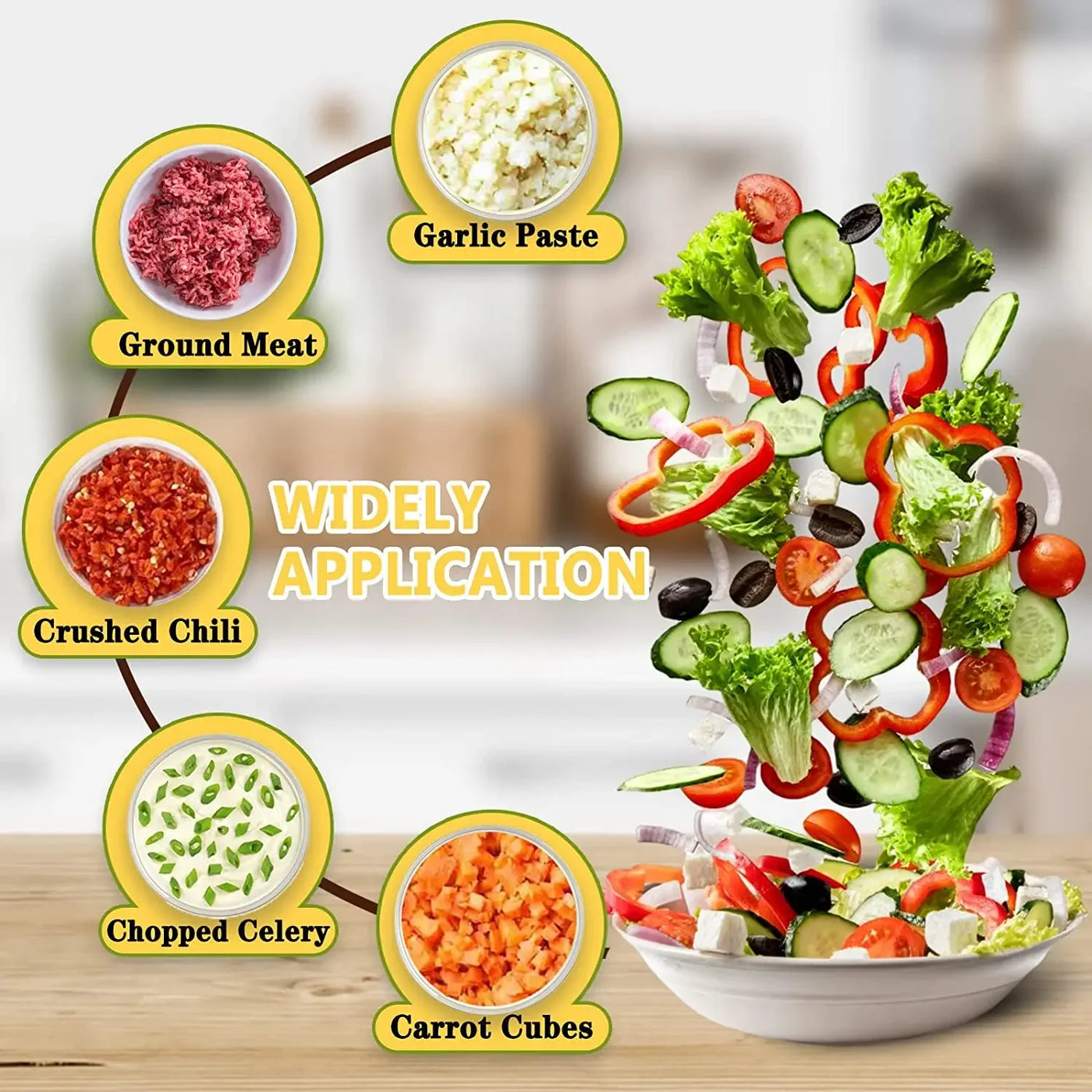 4In1 Electric Vegetable Cutter Set Handstaubsauger Wireless