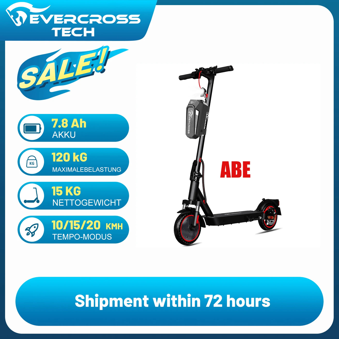 EVERCROSS TECH EV85F Abee e-scooter Erwachsene Faltbar