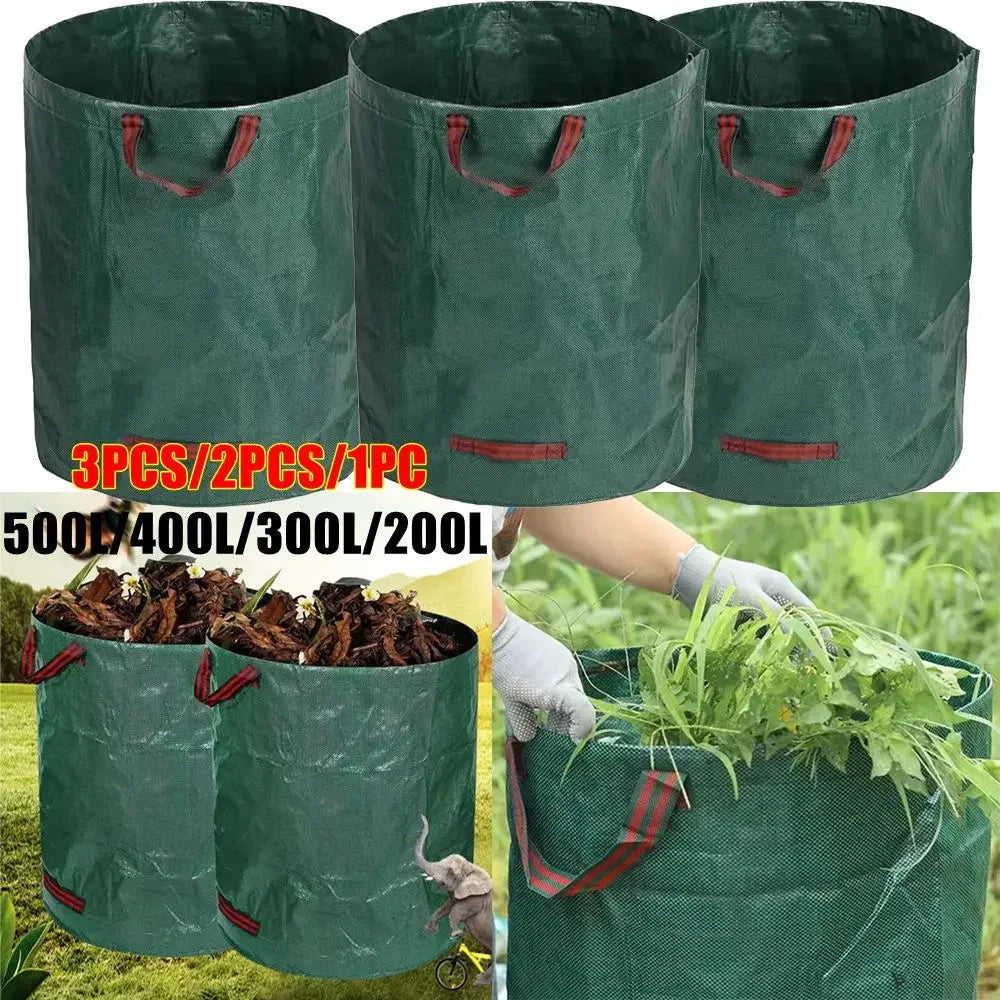 3-1PC Foldable Garden Waste Bag Reusable Trash